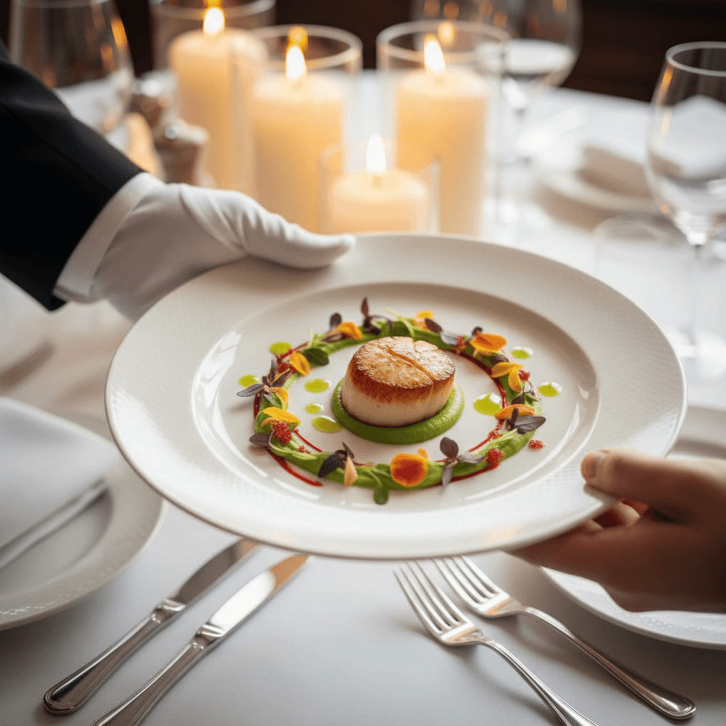 Chef arranging passed appetizers on a platter